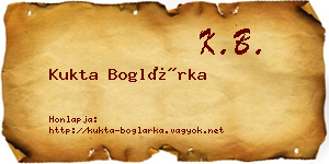 Kukta Boglárka névjegykártya